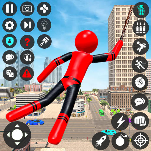 Stickman Rope Hero Spider Game