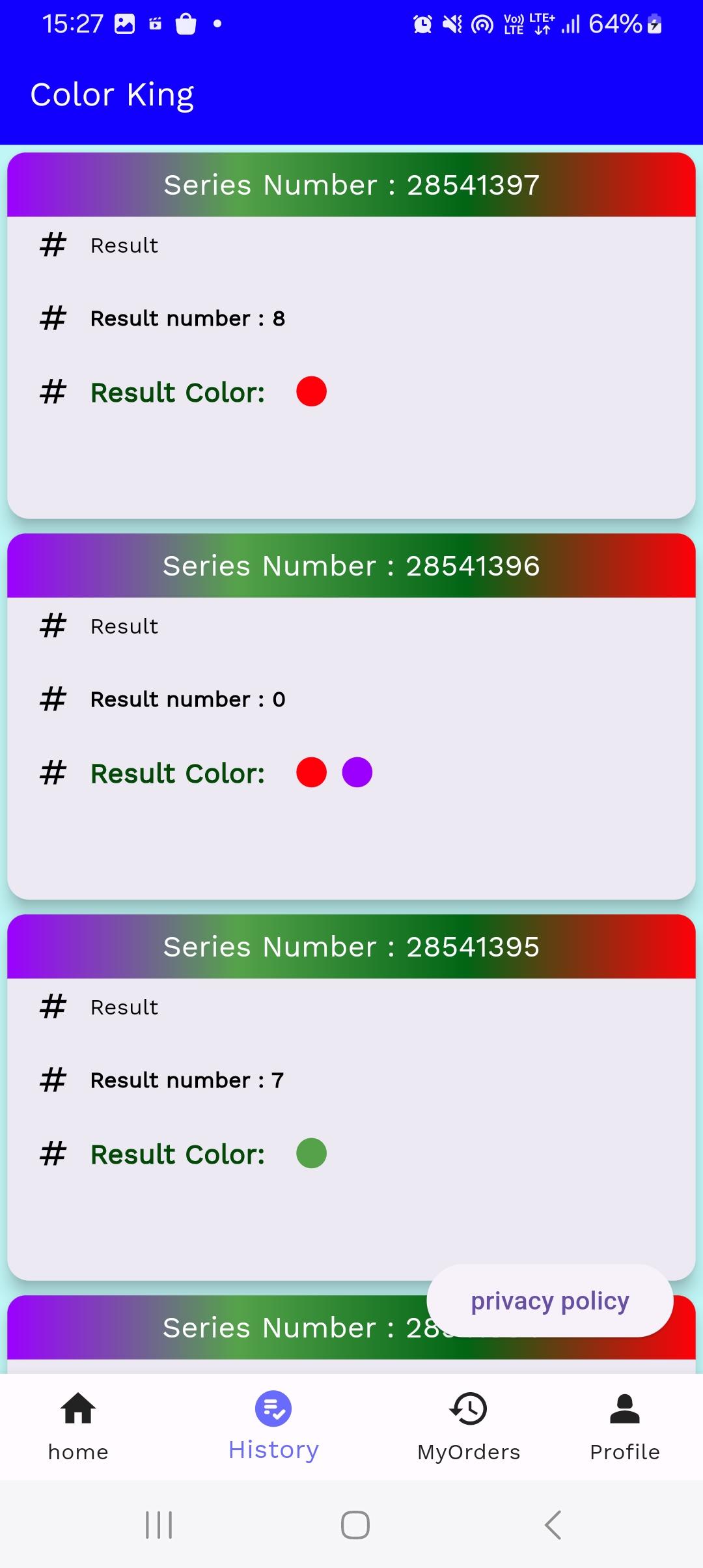 Color Prediction Game Color Prediction Game