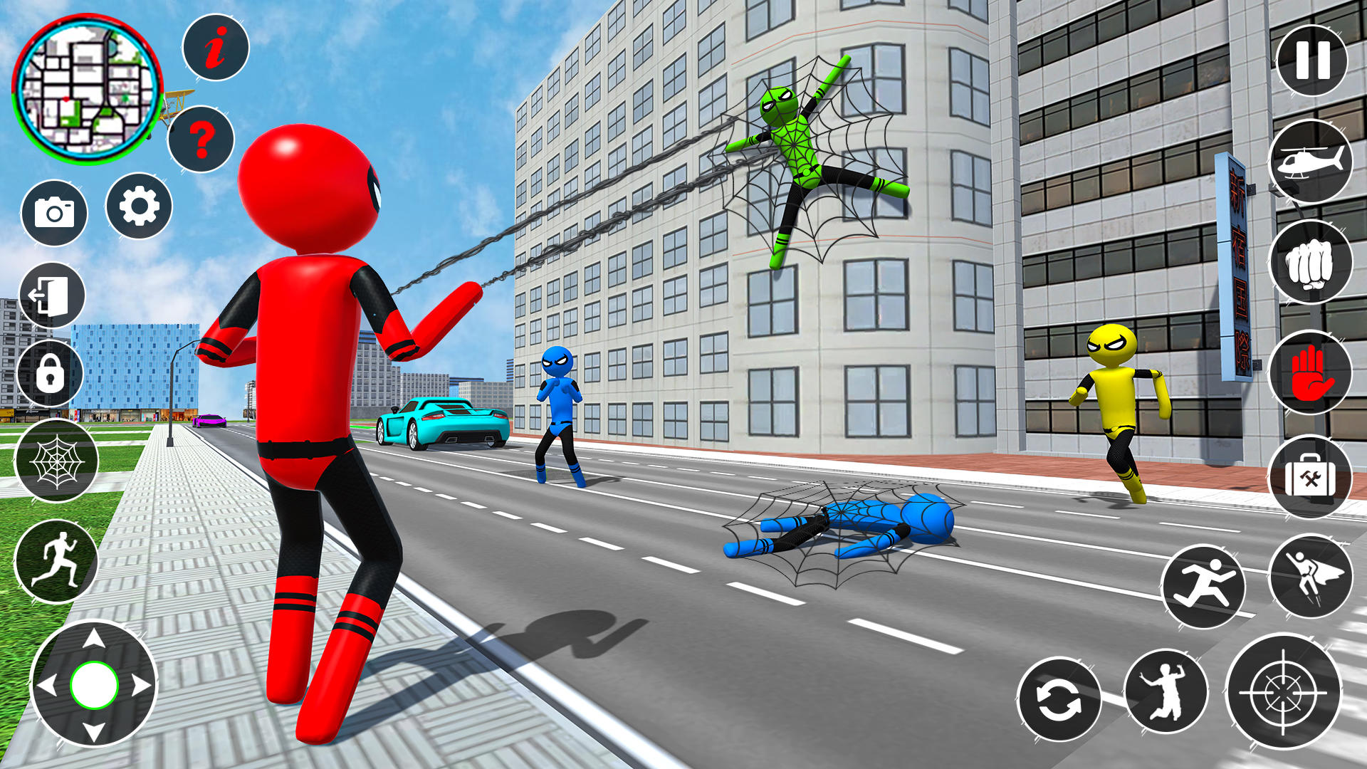Stickman Rope Hero Spider Game